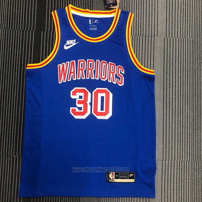 Camiseta Golden State Warriors Stephen Curry #30 75th Anniversary Azul